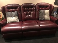 sherbourne leather 3 piece 5 seat lounge suite,with electric lift/recliner armch