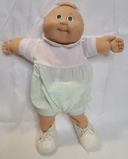 Vintage 1985 Coleco Cabbage Patch Kid Head Mold #3 Blonde Hair Green Eyes 