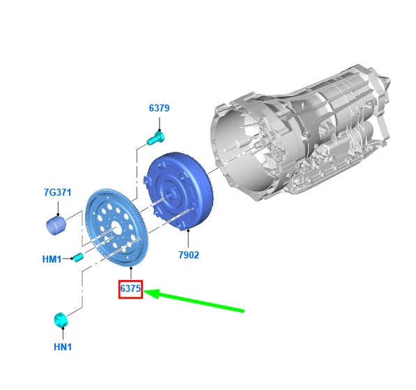 FORD RANGER T6 MK1 Flywheel And Ring Gear Assy 2287767 AB3P-6375  