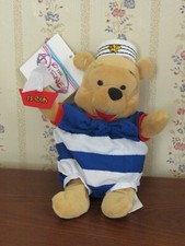 Disney Store -Winnie the Pooh- Nautical Pooh bean bag plush 8" New w/ Tags