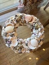 Handmade Seashell Nautical Beach Home Wall Hanging Wreath 9  Diameter