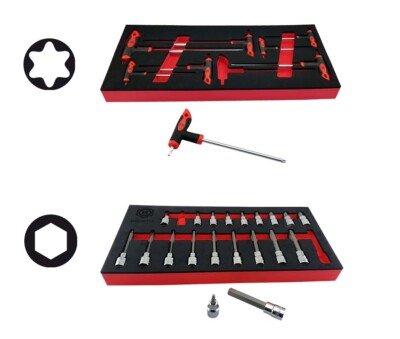 BRITOOL HALLMARK T-GRIFF TORX SCHLÜSSELSATZ + STANDARD & LANGER SECHSKANT BIT STECKSCHLÜSSELSATZ