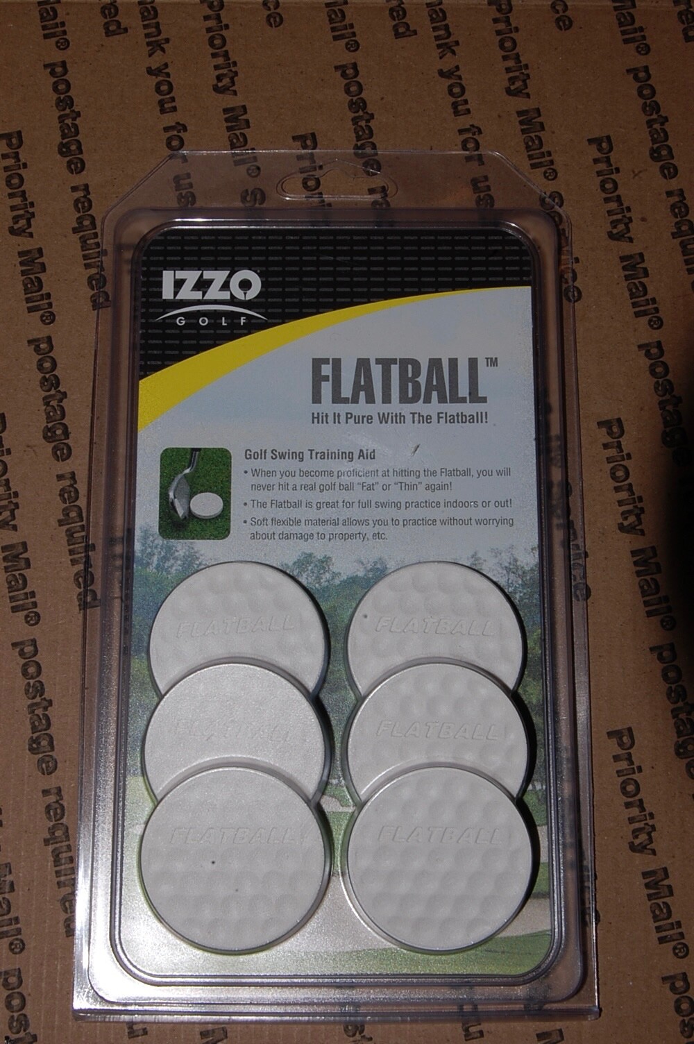 IZZO Golf Flat Ball Full-Swing Golf Training Aid White