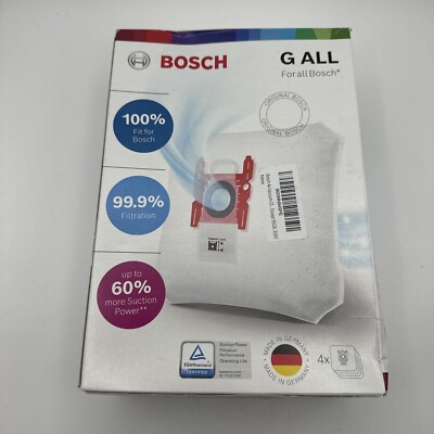 Genuine Bosch Type G Replacement Vacuum Cleaner Dust Bags Pack of 4 - Box Damage