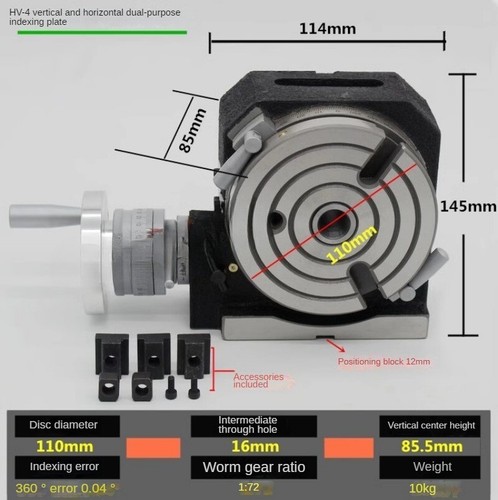 HV5 125mm Vertical Horizontal Milling Machine with High Precision - 第 7/11 張圖片