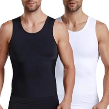 Mens Elastic Shapewear Vest Slimming Body Shaper Compression Tank Top Undershirt
