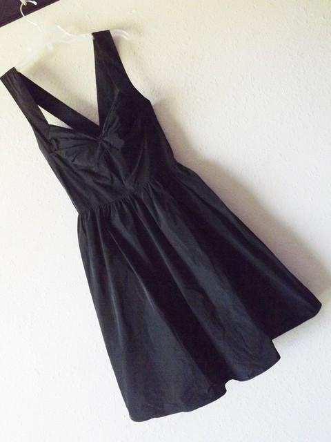 black taffeta cocktail dress