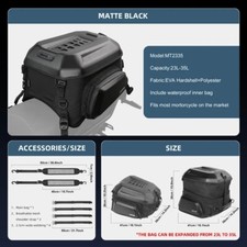 Rhinowalk Motorcycle Tail Bag Waterproof Expandable Hardshell Back Seat Bag