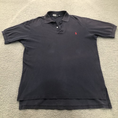 Vintage Polo Ralph Lauren Shirt Men's Medium Faded Blue Polo Golf Made