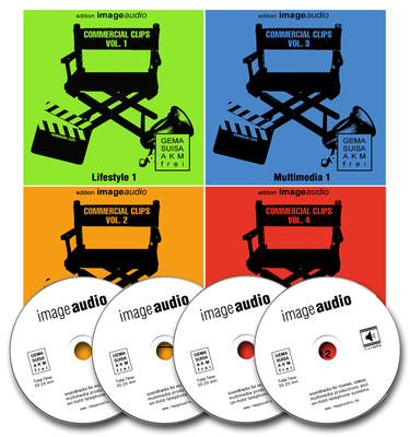 4 CDs - COMMERCIAL CLIPS - GEMAFREIE MUSIK LIZENZFREI ROYALTY FREE AKM FREI