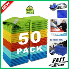 Microfiber Cleaning Cloth Set of 50 Towel Rag Car Polishing Detailing No-Scratch