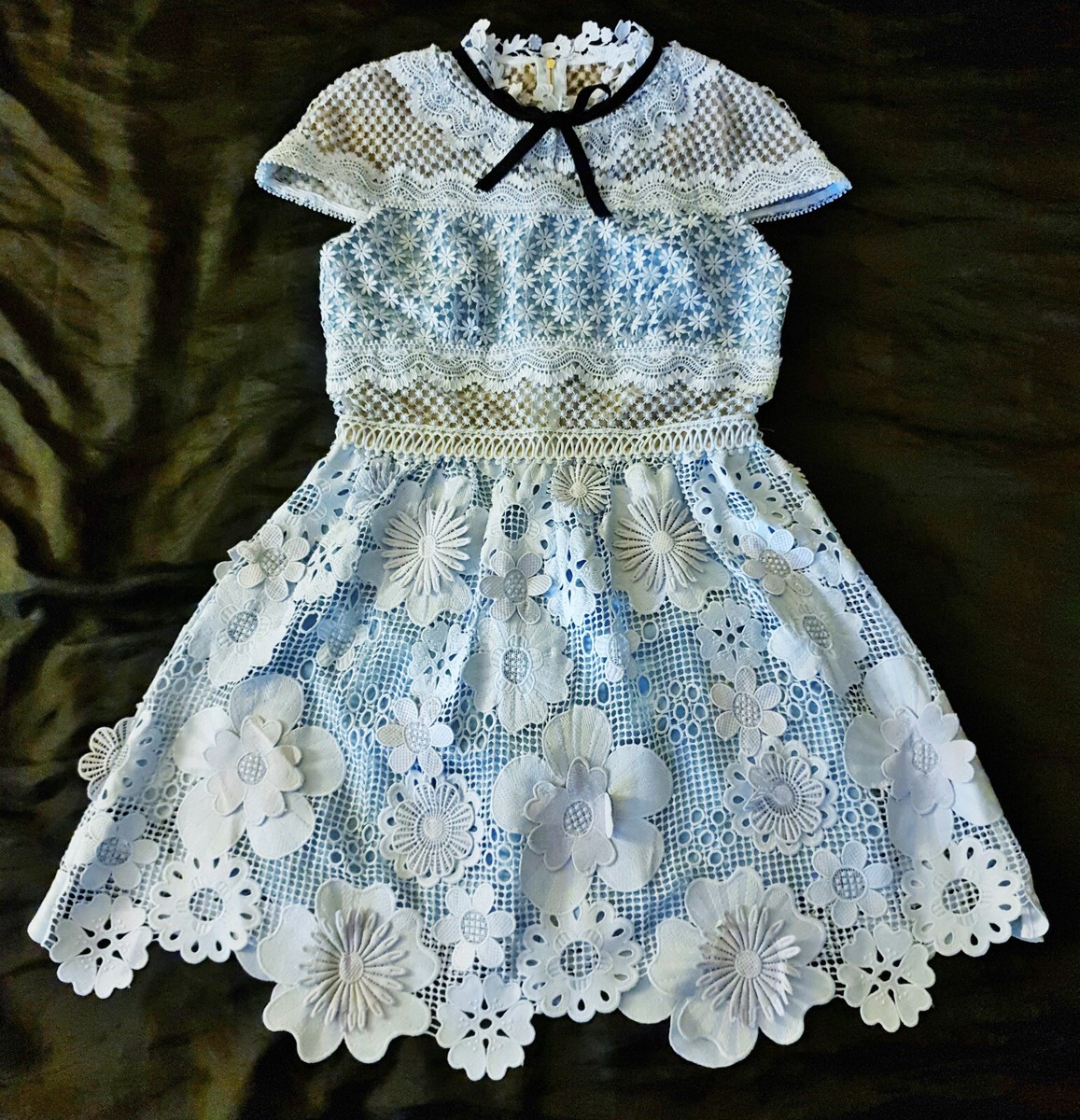 SELF-PORTRAIT ~ Blue 3D Floral Lace Dress ~ sz: M / L ; US: 10 ~ AUTHENTIC | eBay SELF-PORTRAIT ~ Blue 3D Floral Lace Dress ~ sz: M / L ; US: 10 ~ AUTHENTIC | eBay