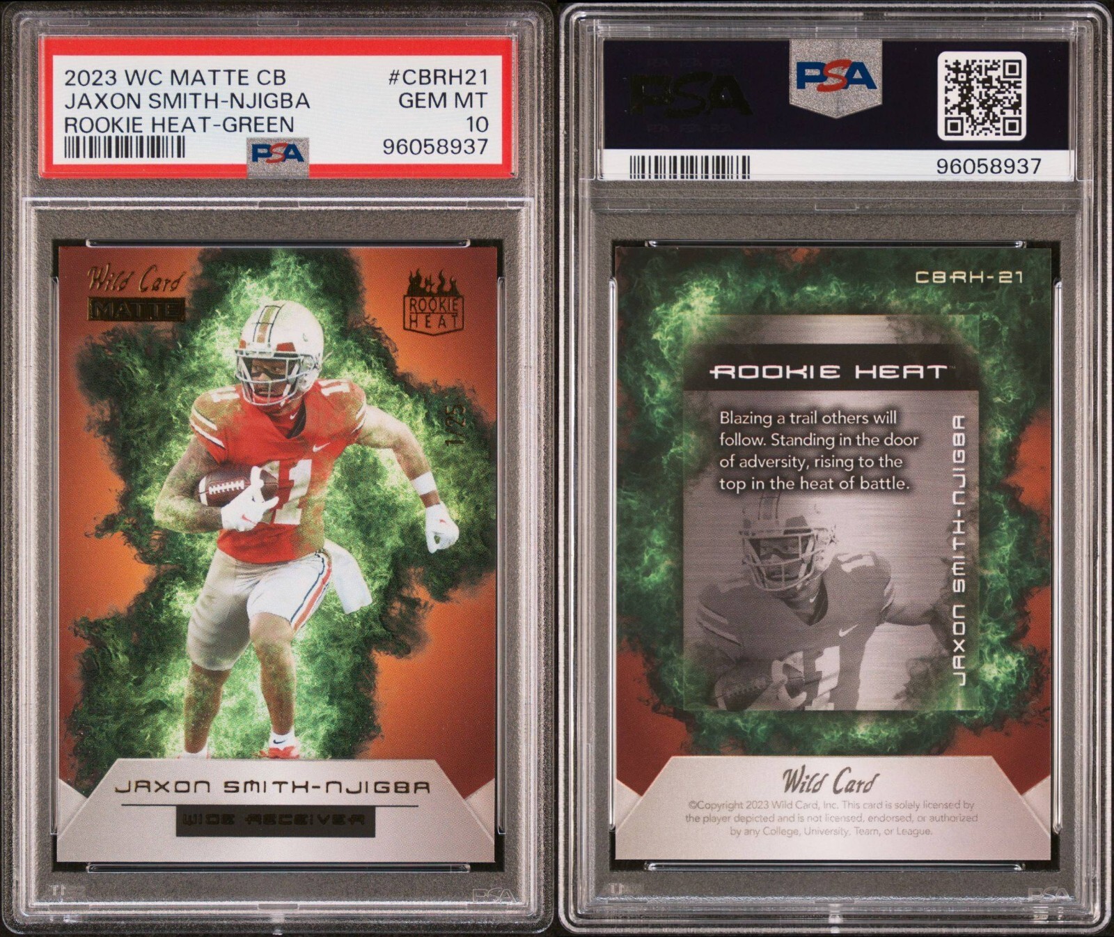 Jaxon Smith-Njigba Wild Card Matte Cracker Barrel Rookie Heat #CBRH21 Green