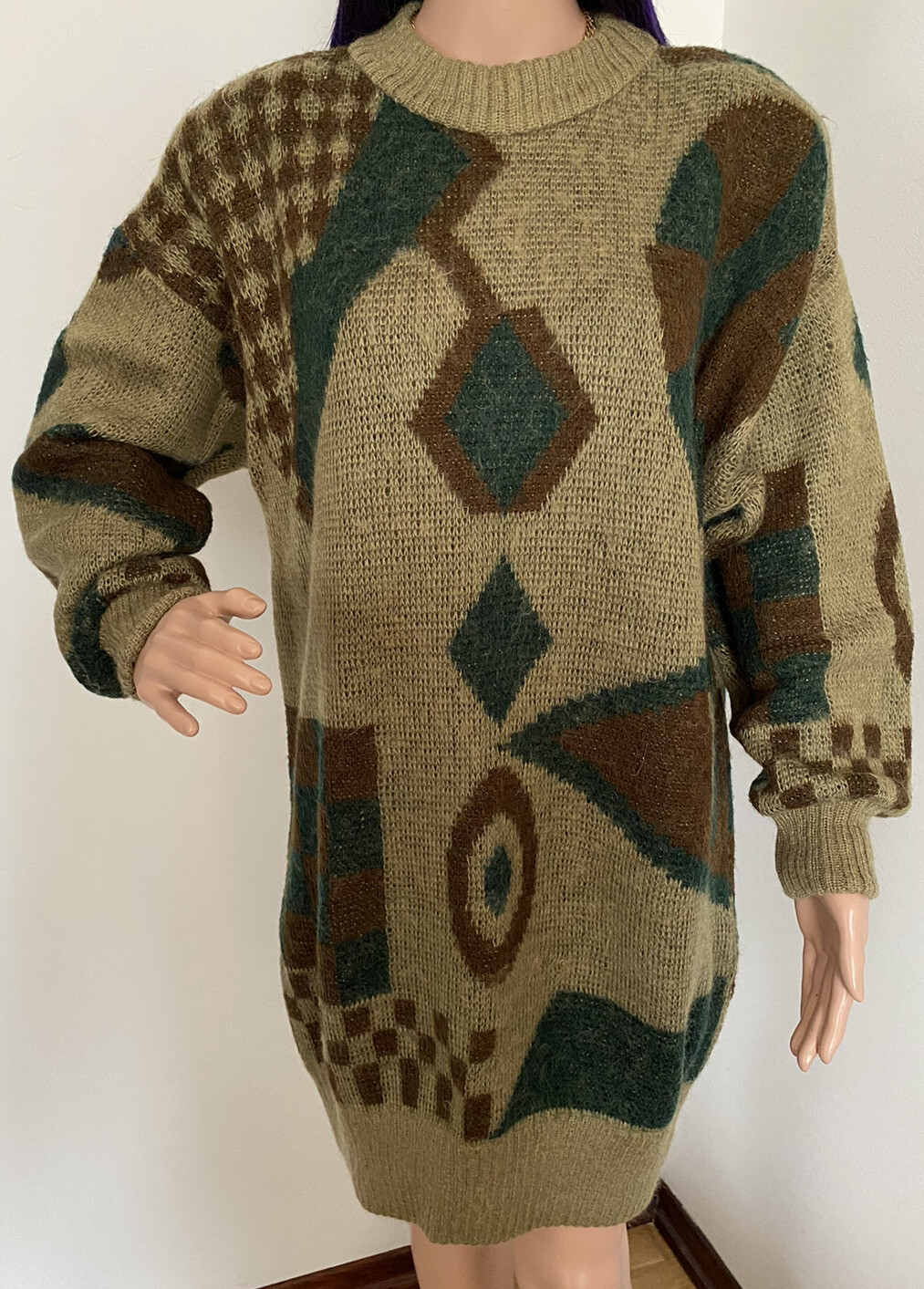 MISSONI ❤️RARE VTG  Italy Alpaca Mohair Wool Dress Pullover Sweater Jumper L🔥 image 4