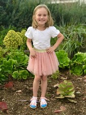 NWT Doe a Dear Girls Pearls Ballerina Tutu Skirt and t-shirt SET outfit Size 4