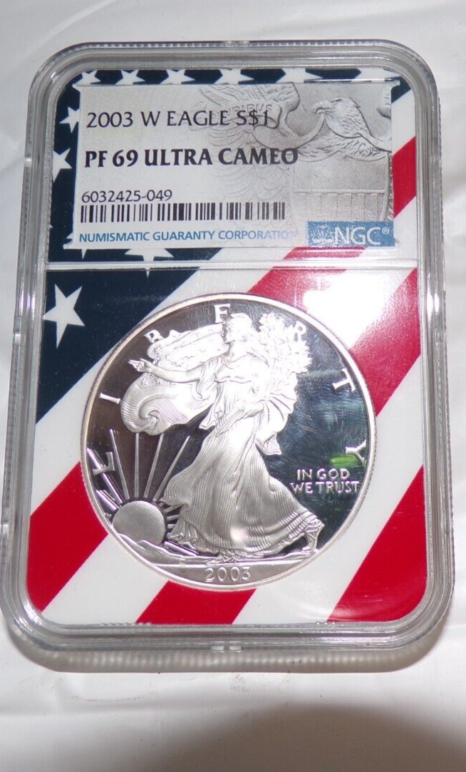 2003-W Silver Eagle $1 NGC: PF 69 Ultra Cameo | eBay