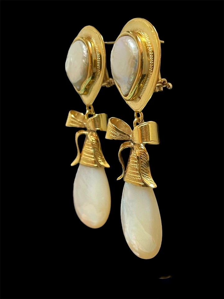 Orecchini con perle in argento - Immagine 3 di 4