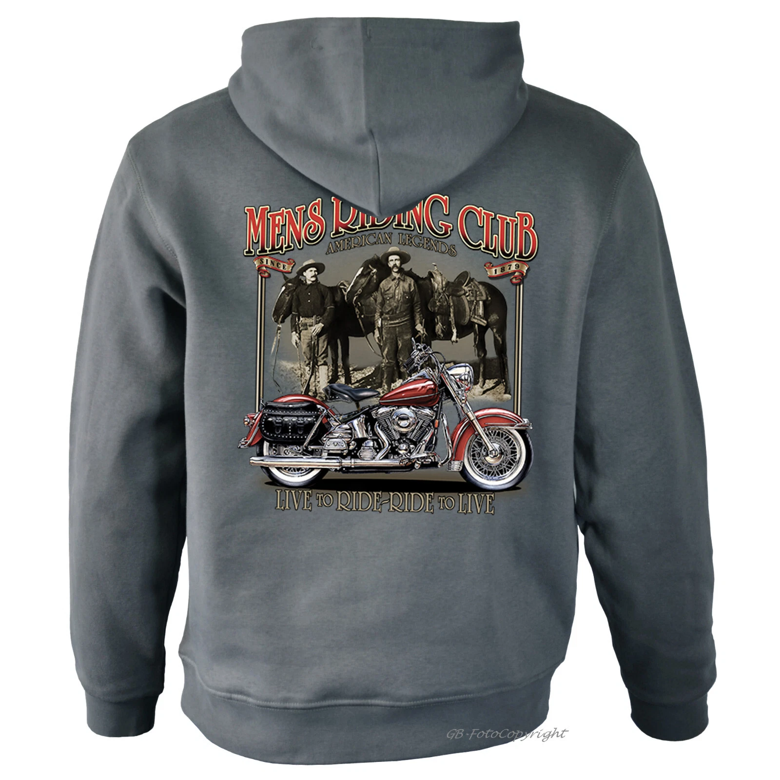 SACAI Felpa con cappuccio motociclista moto d'epoca motivo western USA felpa con cappuccio *4102