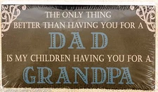 Dad & Grandpa - Wood Block Sign - Made in USA - Rustic Country Primitive