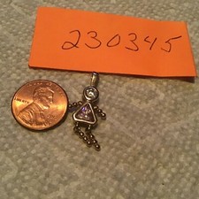 Sterling Gold Tone Pink Birthstone Girl - Charm Pendant