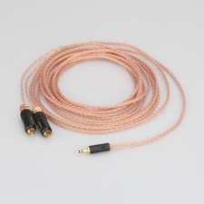 3.5mm Male to Dual RCA OCC Pure Copper Wire Gold Plated 8cores Audio Video Cable