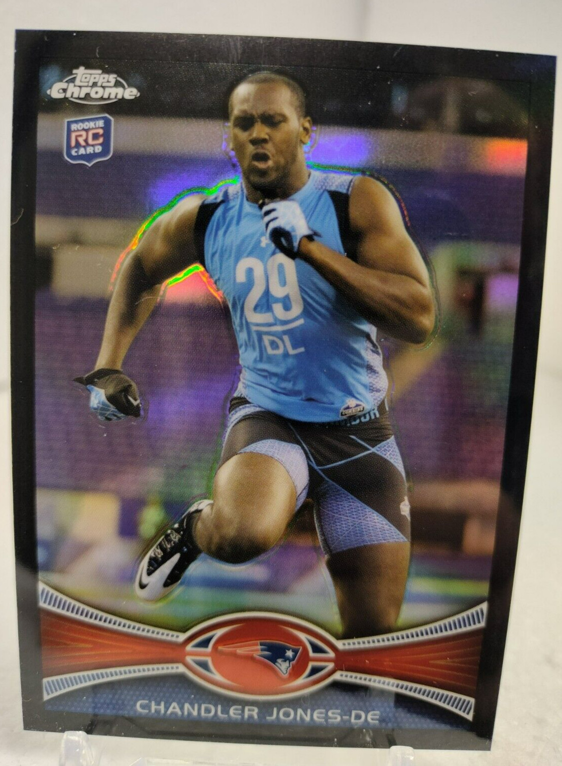 CHANDLER JONES #/299 Black Refractor 2012 Topps Chrome ROOKIE #140 Patriots RC