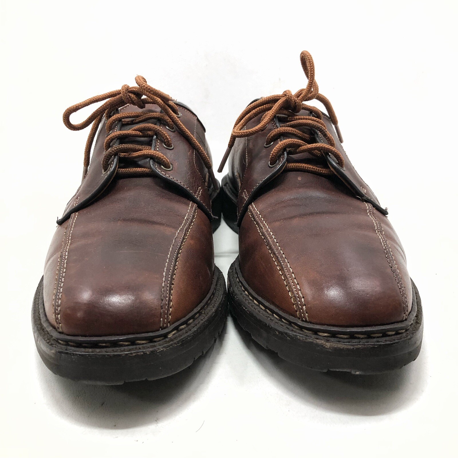 SAOLA Allen Edmonds MAPLETON punta bicicletta uomo pelle marrone derby blucher taglia 11 5 C