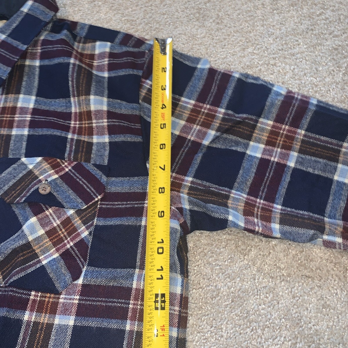 Vintage Sears Flannel Shirt Perma-Prest Red Blue Plaid Vintage Sears Flannel Shirt Perma-Prest Red Blue Plaid