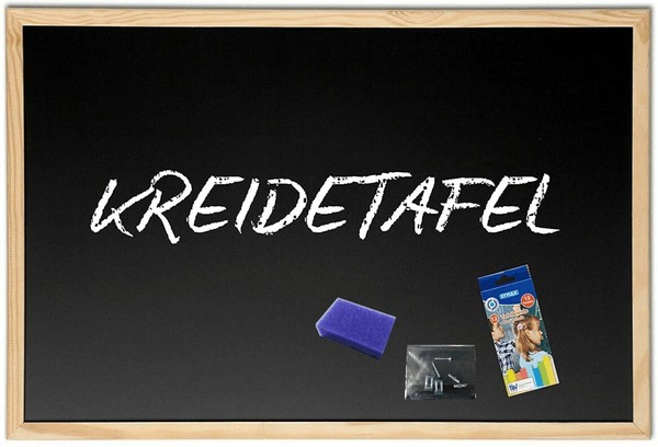 Kreidetafel 80 X 120 Cm +Tafelkreide Schwamm Montage Set Schultafel Maltafel-image