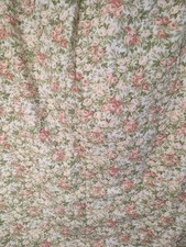 Handmade Made Measure Curtains Pencil Pleat Lined Green Floral 52 W 54.5 L Pair