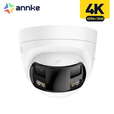ANNKE PoE 4K 8MP Doble Objetivo 180° Cámara de Vigilancia Exterior Color Visión Nocturna