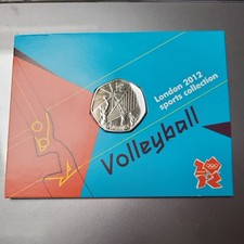 carded VOLLEYBALL 50p coin Royal mint olympic BUNC certified