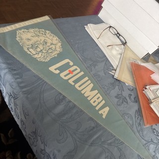 Rare 1940s/50s Columbia University wool pennant 30" front facing Lion head logo