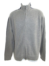 J Crew 100 Italian Cashmere Gray Knit Full Zip Sweater Men S May fit M