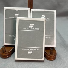 United Airlines Michaud Playing Cards Gray Vintage Saul Bass Logo Lot of 3