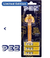 European Carded New Year's 2026 Gold presenter Girl PEZ Girl Limited Edition ￼