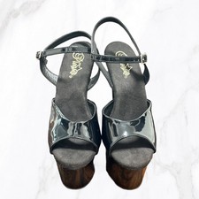 Pleaser Women's Black Patent Leather Adore 7" Heels, Size 10