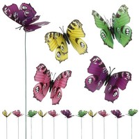 4X Gartenstecker 3D Schmetterling H45 Beetstecker Blumentopf Gartendeko Balkon