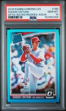 2018 Panini Chronicles #180 Shohei Ohtani Optic Rated Rookies Aqua /299 PSA 10