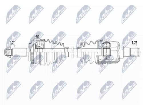 Original NTY Drive Shaft NPW-KA-366 For Hyundai