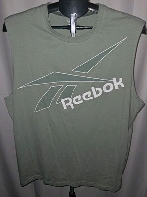 Reebok Training Shirt Mens Size XL- HD Core Marathon Sports Green Tank Top 