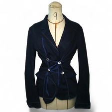 Le Jean De Marithé François Girbaud vintage lace up synched waist navy jacket