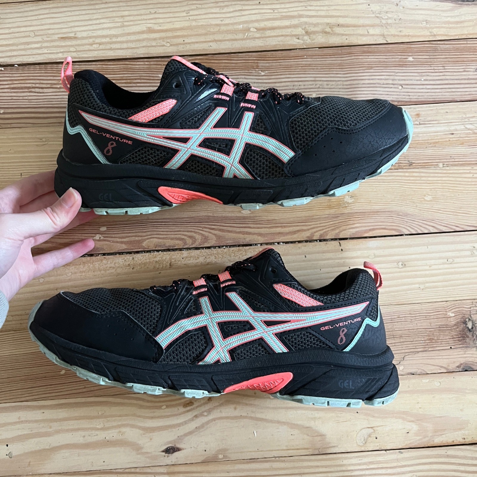 Asics GEL Venture 8 Women's Trail Running Shoes Sneakers Black Coral US 10 thumbnail 2