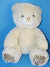 FAO Schwarz "160th Anniversary" White Gold Teddy Bear Plush 11" L K