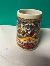 Vintage 1992 Anheuser-Busch Budweiser Oktoberfest Stein Pretzel Handle With Box