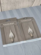 Silicone Bulbs For Electric Candle Lamps  120v /1 Watt 2 Bulbs Flickering Flame