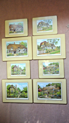 Pimpernel Place Mats  English Cottages, 2x 4er Set, Platzsets