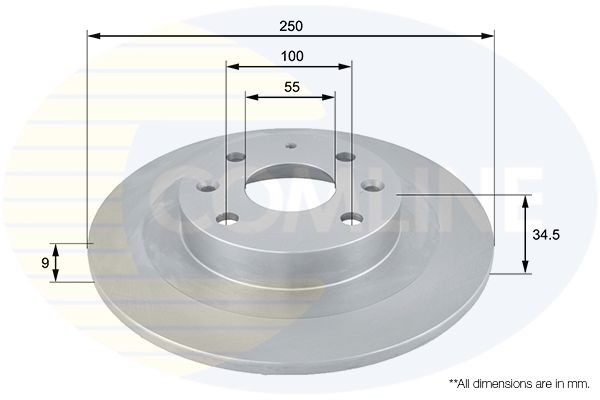 Brake Disc Rear Solid Fits Mazda 323 C 323 F 323 S MX-5 COMLINE ADC0410