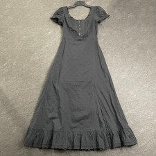 GAP Embroidered Puff-Sleeve Maxi Dress Women's Size 2XS Black 877698