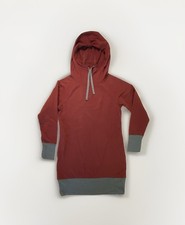 Toad&Co Hooded Sweatshirt Dress Dark Red Size Large Organic Cotton Poly Pockets